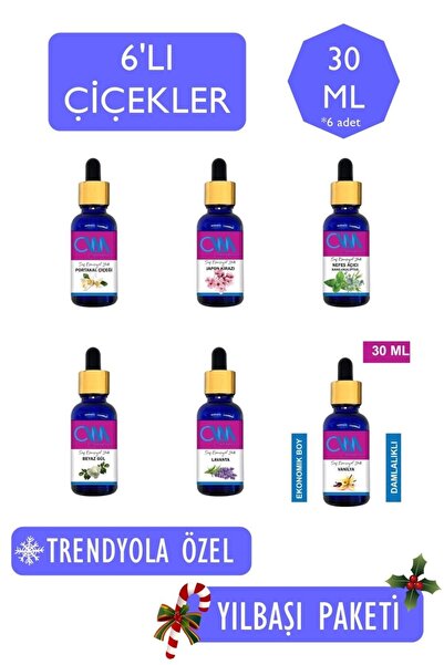 Cem Cosmetics Saf Esansiyel Çiçek Seti 30mllik Damlalıklı Oda Ve Ortam Kokusu...