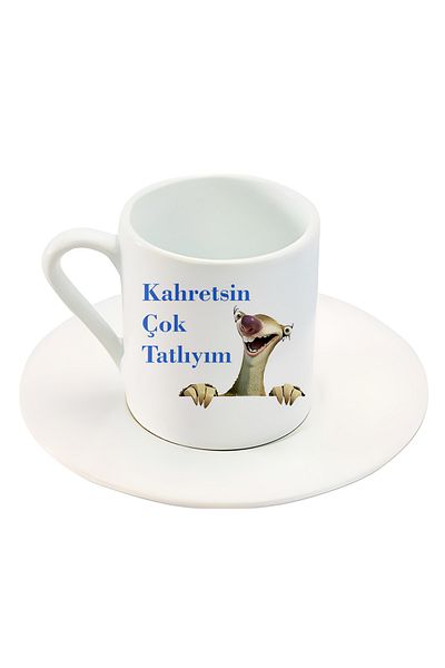 GünayStore Damn I'm So Sweet Written Sid Themed Set of 2 Turkish Coffee Cups