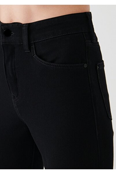 Livik Black High Waist Slim Skinny Slim Leg Colorfast Jeans Trousers