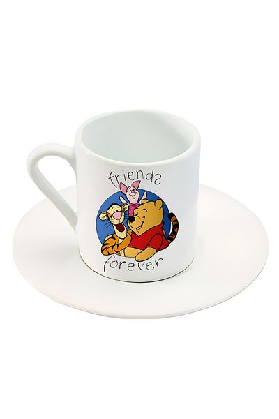 GünayStore Winnie Pooh Friends Forever Themed Set of 2 Turkish Coffee Cups