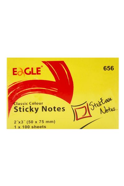 Eagle 50x75 Mm Classic Color Adhesive Note Paper 100 Sheets Yellow (656) 12 Pieces