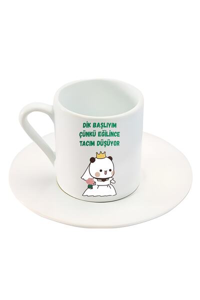 GünayStore طقم من 2 فناجين قهوة تركية مع عبارة "أنا رأسي لأنه عندما أنحني يسق...