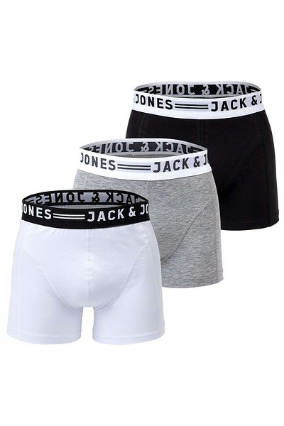 Jack & Jones JACK&JONES Herren Boxershorts, 3er Pack - SENSE TRUNKS, Baumwoll-Stretch