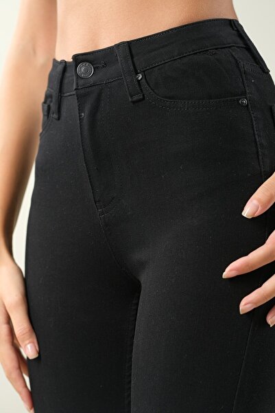 Trn JNS Nabayuna Μαύρο ψηλόμεσο τζιν παντελόνι Skinny Skinny Colorfast