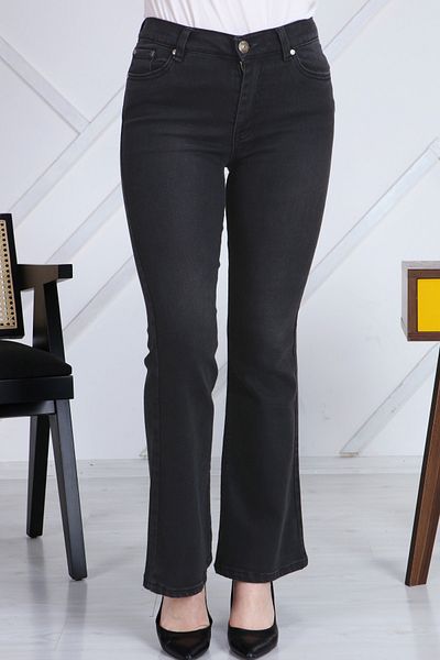 Gül Moda Women's Flare Leg Jeans Anthracite G103-2