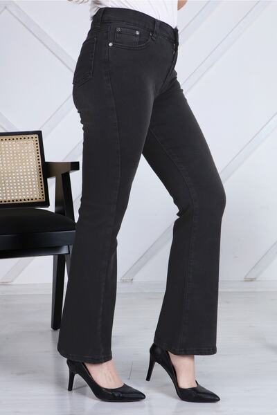 Gül Moda Women's Flare Leg Jeans Anthracite G103-2