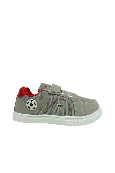 Polaris Gray Red Velcro Sneakers Sports Shoes
