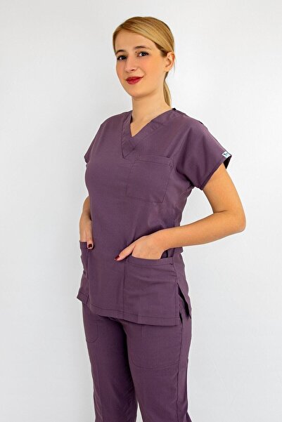 Nur Medikal Giyim ليلك ليكرا توب جيرسي