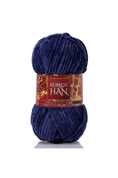 Kürkçü Han Velvet Yarn Navy Blue 100 G 95 M Πλεκτό Χέρι Σπάγγος Khkad20