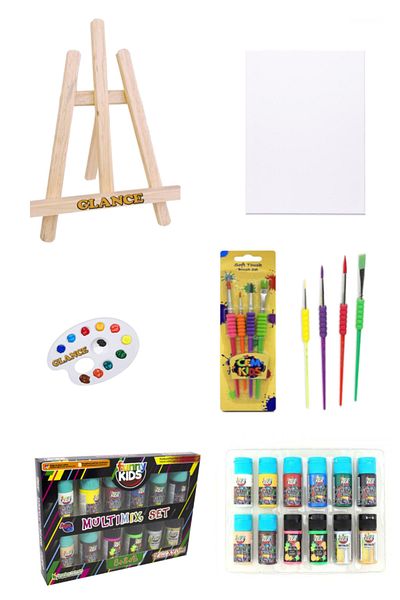 GLANCE 20 Ml Multimix 12 Pieces 25x35 Canvas Acrylic Starter Set