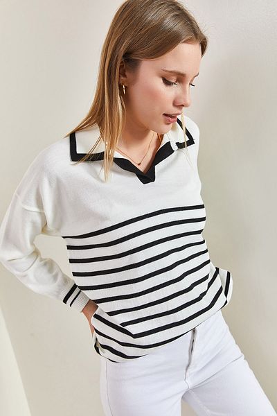 Bianco Lucci Buntes, gestreiftes Poloshirt für Damen