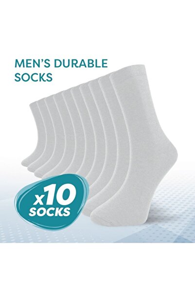 FORMO Опаковка от 10 мъжки памучни висококачествени меки дишащи издръжливи премиум чорапи в кутия