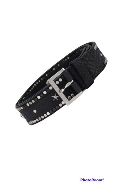 targay Kovboy Gothic Punk Metallica Tarzı Zımbalı Kemer