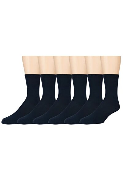 çorapmanya 6 Çift Likralı Dikişsiz Pamuklu Erkek Siyah Soket Çorap