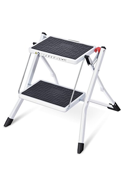 Magnotto Katlanabilir Ev Ofis Için Merdiven Katlanır 2 Basamaklı Metal Geniş ...