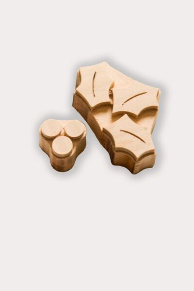 Arkaik Craft Moldă de imprimare din lemn cu model de flori Kokina