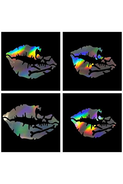 ÖZKAŞ Hologram Dudak Sticker Oto Aksesuar Araba Otomobil