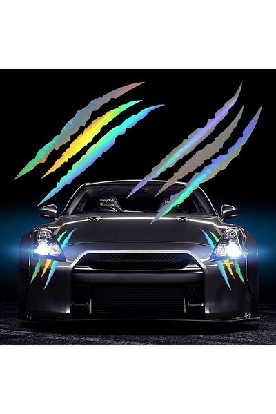 ÖZKAŞ Hologram Pattern Headlight Claw Auto Sticker - Car Accessory with Extraction Effect