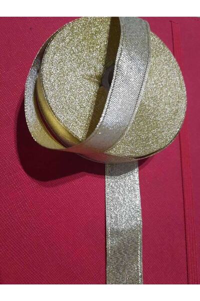 İMREN AKSESUAR Panglică din satin cu sclipici galben 2 cm 10 metri