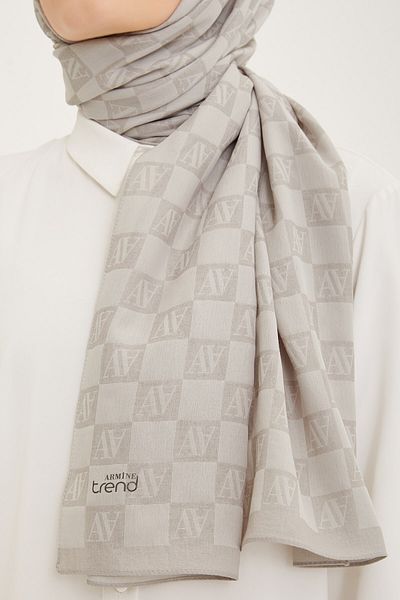 Armine Ultra Light Grey Stone Shawl - With Trend A Logo