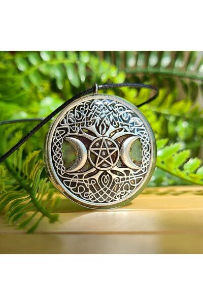 Singincraft Yeşil Aventurin - Ametist - Yggdrasill Yaşam Ağacı Orgonit Kolye (EL YAPIMI TASARIM ÜRÜNLER)