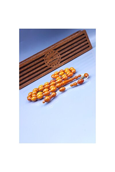 Vip Kehribar 9x13 mm Mişmişi Miskevi Baga Tesbih - Ebu Sırr Usta Imzalı Katal...