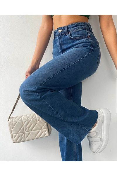 Trn JNS Blugi Alya Ikon Straight Fit Medium Blue