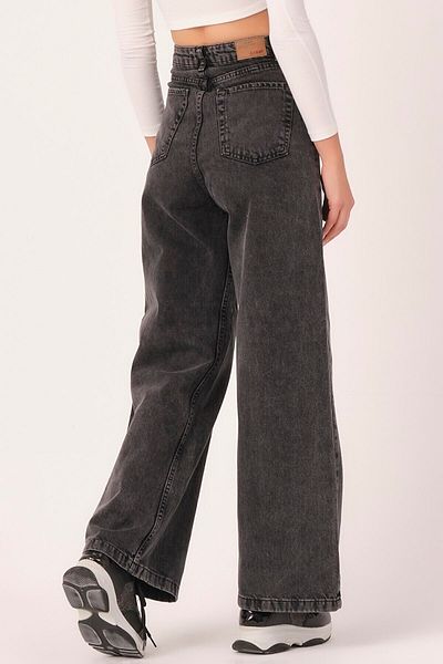 Trn JNS Smoked Power - Παντελόνι Palazzo Loose Jeans με σούπερ ψηλή μέση και Lycra