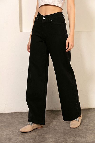 Trn JNS Lewaldi Ram Lycra, anii 90, pentru femei, albastru, zăpadă, talie super înaltă, blugi largi, pantaloni Palazzo