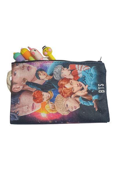 Ororabutik Bts Kpop υφασμάτινη θήκη για στυλό, πορτοφόλι και τσάντα μακιγιάζ