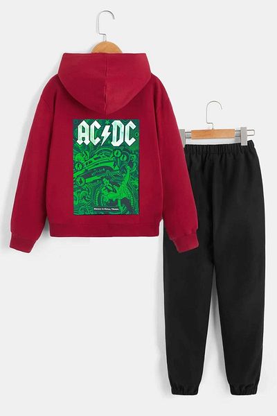 Trend Sizde Unisex Kids Acdc Top and Bottom Tracksuit Set