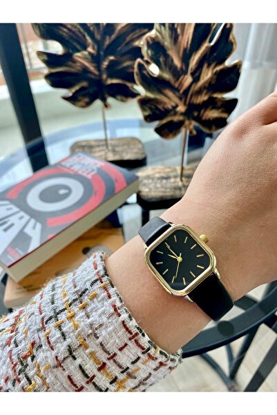 Spectrum Kadın Kare Bronz Kasa Kayışlı Ve Kutu Hediyeli Kol Saati