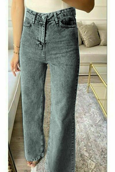 Trn JNS Smoked Power Lycra Super High Waist Loose Jeans Palazzo Παντελόνι