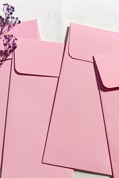 Dekorden 100 Pieces 11X22 Cm. Pink Invitation Envelope