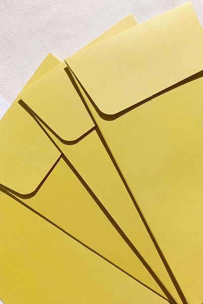 Dekorden 100 Yellow Invitation Envelopes 11X22 Cm.