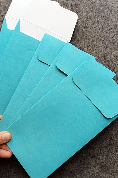 Dekorden 100 Pieces Turquoise Invitation Envelopes 11X22 Cm.