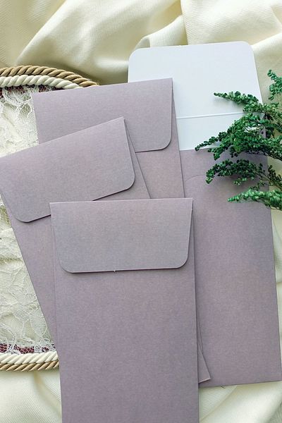 Dekorden 100 Pieces Gray Invitation Envelope 11X22 Cm.