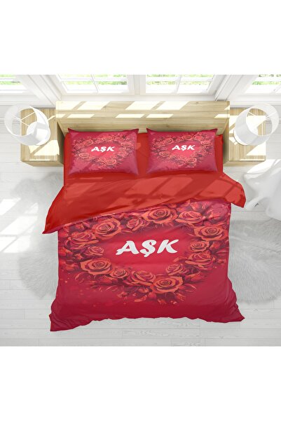 Erays Home Crvena ruža Sa deznom Ljubav 3D Digitalna štampa komada Dan zaljub...