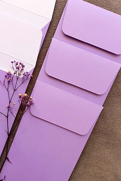 Dekorden 100 Pieces Lilac Invitation Envelope 11X22 Cm.