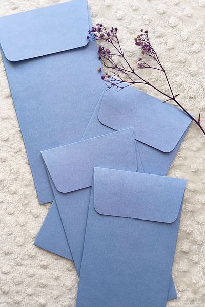 Dekorden 100 Pieces Light Blue Invitation Envelopes 11X22 Cm.