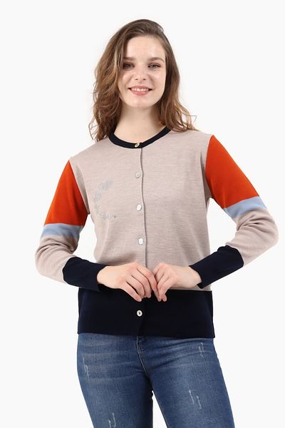 Solo Women's Crystal Stone Heart Cardigan