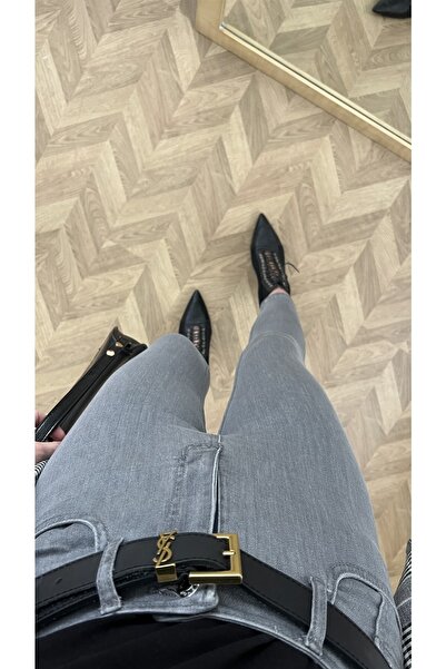 Trn JNS Asel Високі джинси-кльош з вузькими штанинами, що не линяють