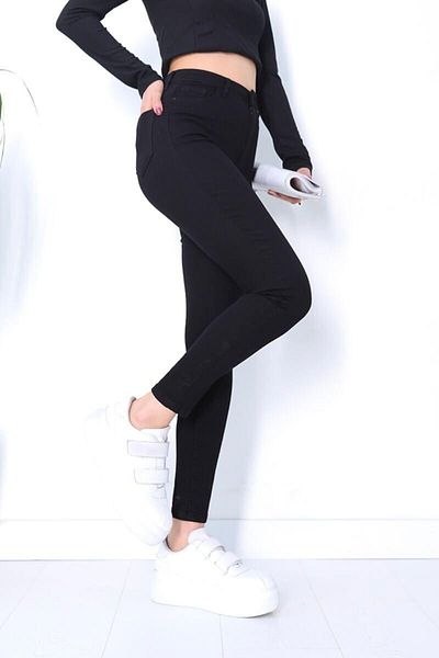 Trn JNS Brielda Μαύρο ψηλόμεσο τζιν παντελόνι Skinny Skinny Leg Not Fade