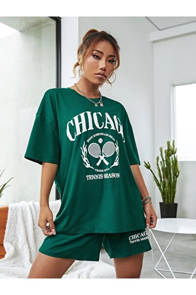 Machetta Chicago Tennis Season Printed Nefti Shorts T-Shirt Summer Sports Set