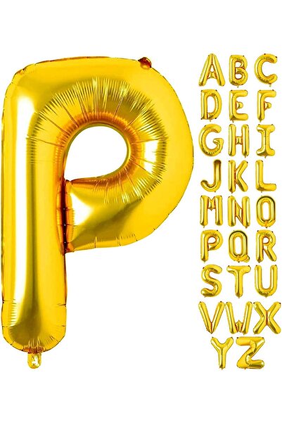 Patladı Gitti بالون من رقائق الذهب بحرف P مقاس 16 بوصة 36 سم