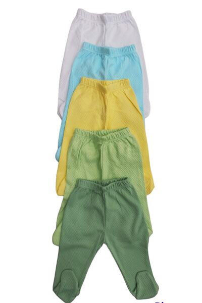 bebedino أحذية أطفال طويلة من القماش المسامي بلون موحد (عبوة من 5 قطع)