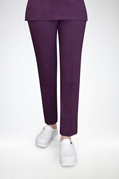 Nur Medikal Giyim بنطلون ليكرا بلون البرقوق