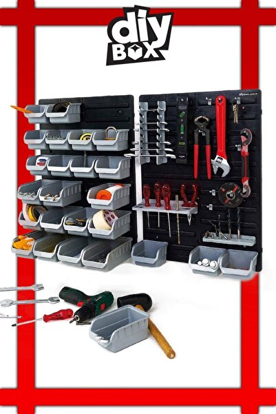 DiyBox Kentucky 52 Parça Avadanlık Alet Askısı Organizer Duvar Panel Seti