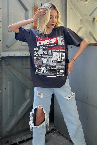 Machetta Μπλουζάκι Lies Exclusive Oversize - εμπρός και πίσω με στάμπα