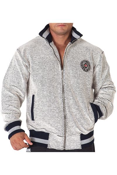 Big Sam Ecru Knitwear Collared Winter Sports Jacket Tracksuit Top 4028